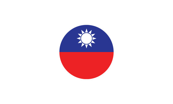 Taiwan Flag Circle National Vector Illustration