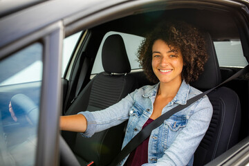 woman in car