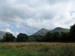 Fototapeta na wymiar Llanberis landscape scene in Snowdonia, North Wales