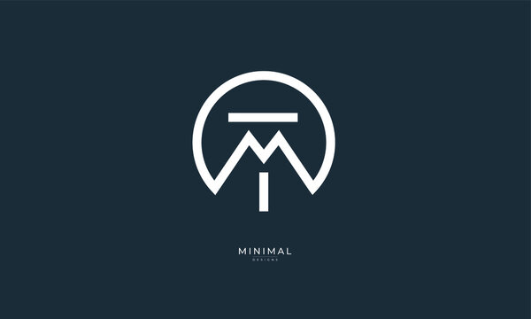 Alphabet letter icon logo TM or MT