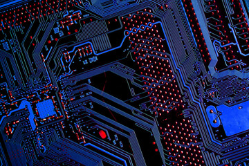 circuit board background of computer motherboard