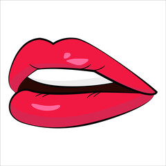 Isolated drawing of beautiful lips