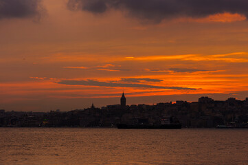 Sunset view of istanbul, Turkey.