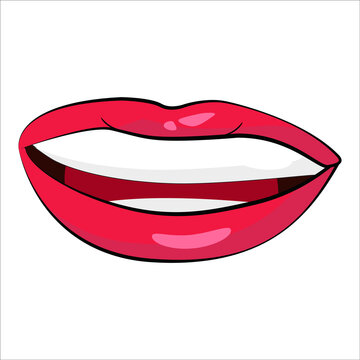 Isolated drawing of beautiful lips
