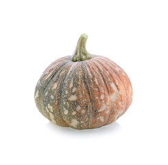 Slice of pumpkin isolated on white background.