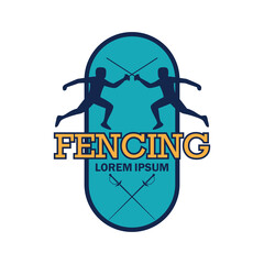 fencing logo with text space for your slogan tag line, vector illustration