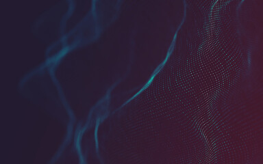 Abstract polygonal space low poly dark background with connecting dots and lines.