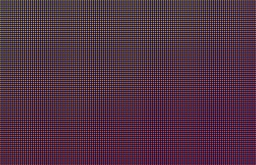LED screen gradient background, pink and orange monitor dots. Close-up of the macrotexture of the display.