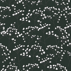 Vector illustration gypsophila branch - vintage engraved style. Seamless pattern in retro botanical style.