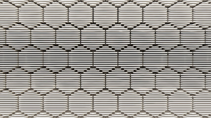 Parametric hexagonal background. White modern pattern. 3d rendering illustration. High resolution.