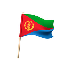 Eritrea flag on white background