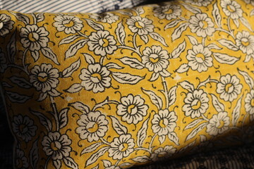 yellow fabric texture floral