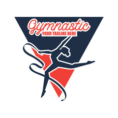 gymnastic sport logo with text space for your slogan tag line, vector illustration