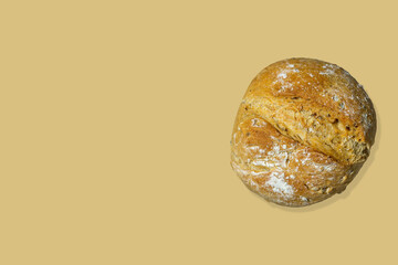 Home made bread isolated on beige background