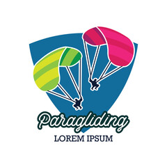 paragliding icon with text space for your slogan tag line, vector illustration