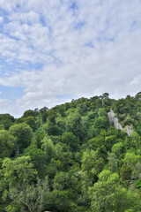 Scenic view from the Goram's Chair to the Goram valley on the King Weston Hill in the Blaise Castle...