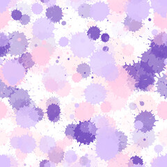 Paint pink violet stains vector seamless grunge background.