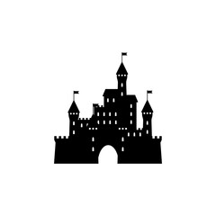 Obraz premium Castle icon silhouette simple design