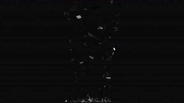 The mirror crack is shatter drop down to floor in hi speed animation with 3d rendering 4K size.