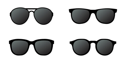 Sun glasses icon set simple design