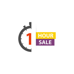 One hour sale icon  stopwatch timer