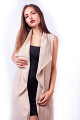 young pretty caucasian woman posing emotional isolated on white background, beauty people lifestyle concept