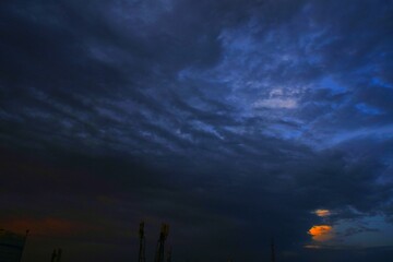 Beautiful Evening, Blue sky in the Evening, Clouds in the sky