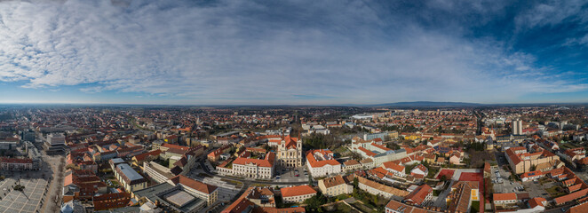 Aerial panorama of Szombathely Hungary