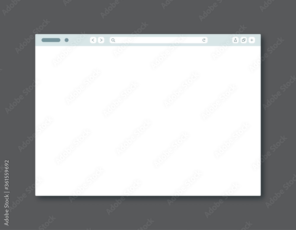 Aufkleber browser window template. blank web screen mockup design. internet user interface