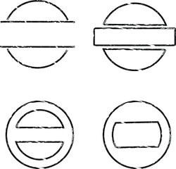 Grunge post Stamps Collection, Circles. Banners, Insignias , Logos, Icons, Labels and Badges Set . vector distress textures.blank shapes.
