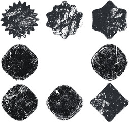 Grunge post Stamps Collection, Circles. Banners, Insignias , Logos, Icons, Labels and Badges Set . vector distress textures.blank shapes.