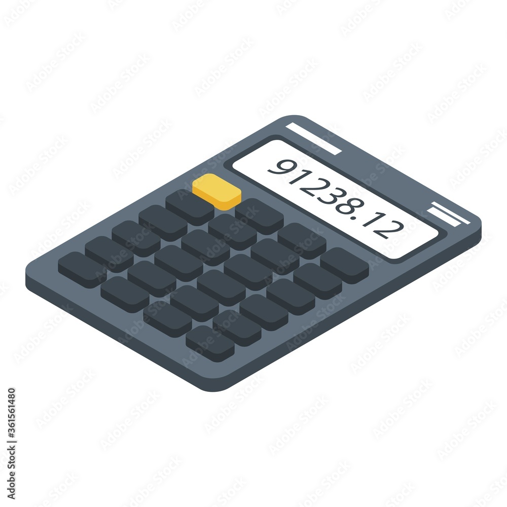 Poster broker calculator icon. isometric of broker calculator vector icon for web design isolated on white 