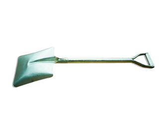 White background  white stainless steel shovel