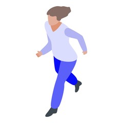 Fototapeta na wymiar Deadline running woman icon. Isometric of deadline running woman vector icon for web design isolated on white background