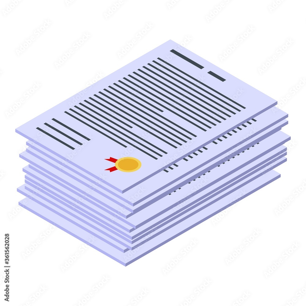 Poster deadline work papers icon. isometric of deadline work papers vector icon for web design isolated on 