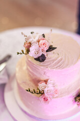 wedding ceremony. white wedding cake
