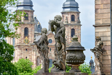 Der Dom in der Barockstadt Fulda im Sommer. 