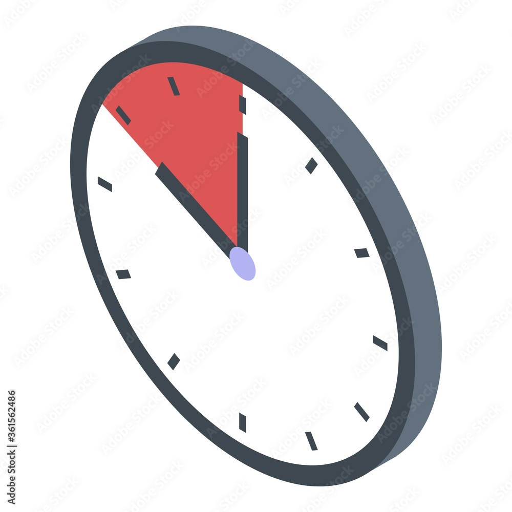 Poster deadline wall clock icon. isometric of deadline wall clock vector icon for web design isolated on wh