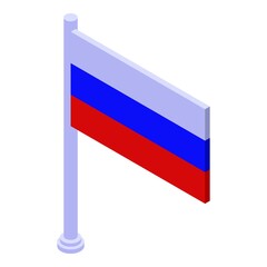 Trade war Russia flag icon. Isometric of trade war Russia flag vector icon for web design isolated on white background