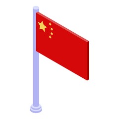 Trade war China flag icon. Isometric of trade war China flag vector icon for web design isolated on white background