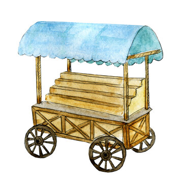 recommend clip art: Wooden counter with a canopy