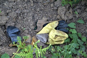 Gloves on the ground