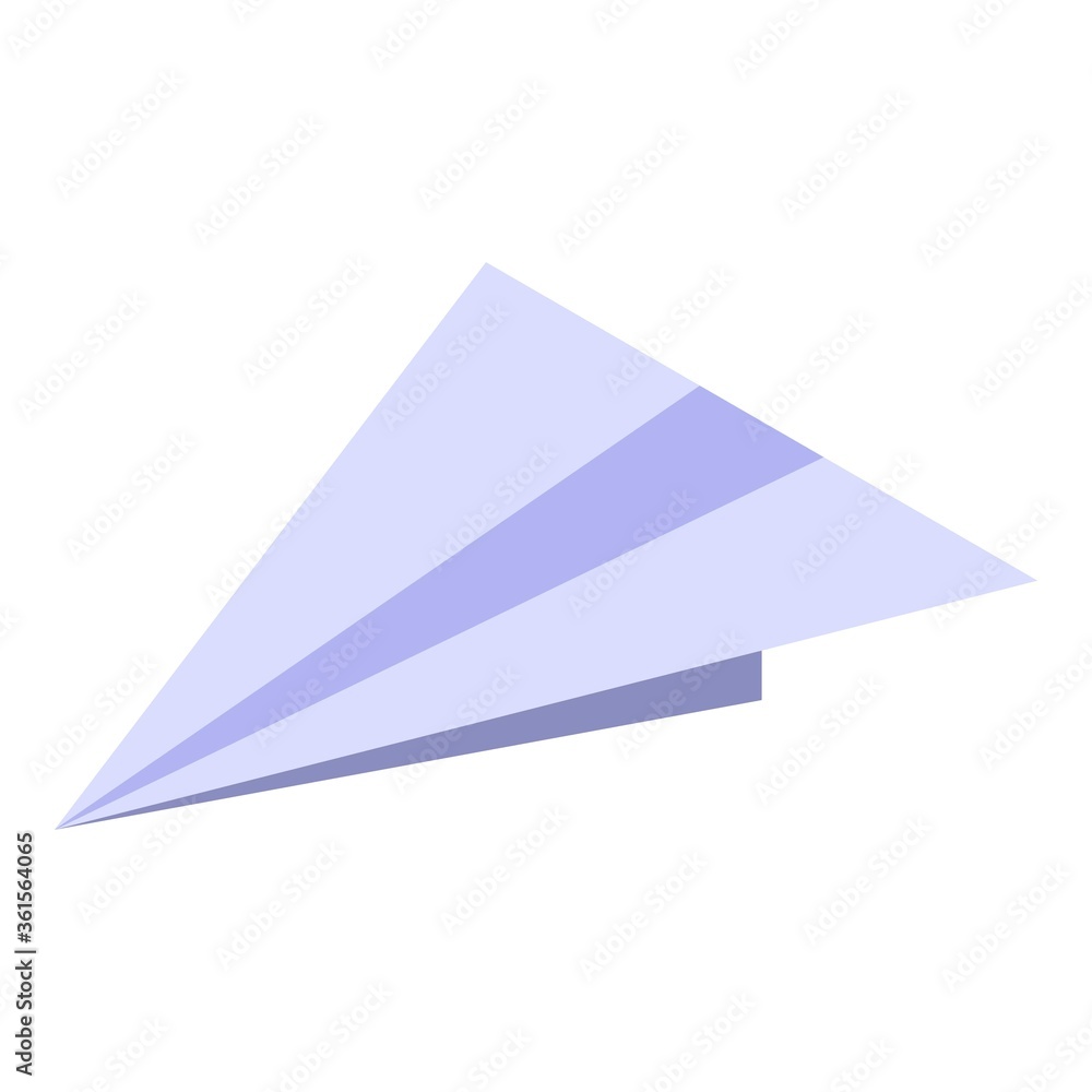 Poster paper airplane icon. isometric of paper airplane vector icon for web design isolated on white backgr