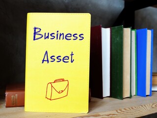 Business concept meaning Business Asset with sign on the piece of paper.