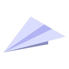 Paper airplane icon. Isometric of paper airplane vector icon for web design isolated on white background