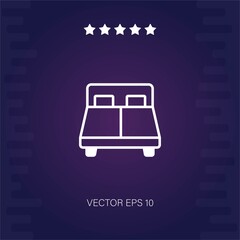 double bed vector icon