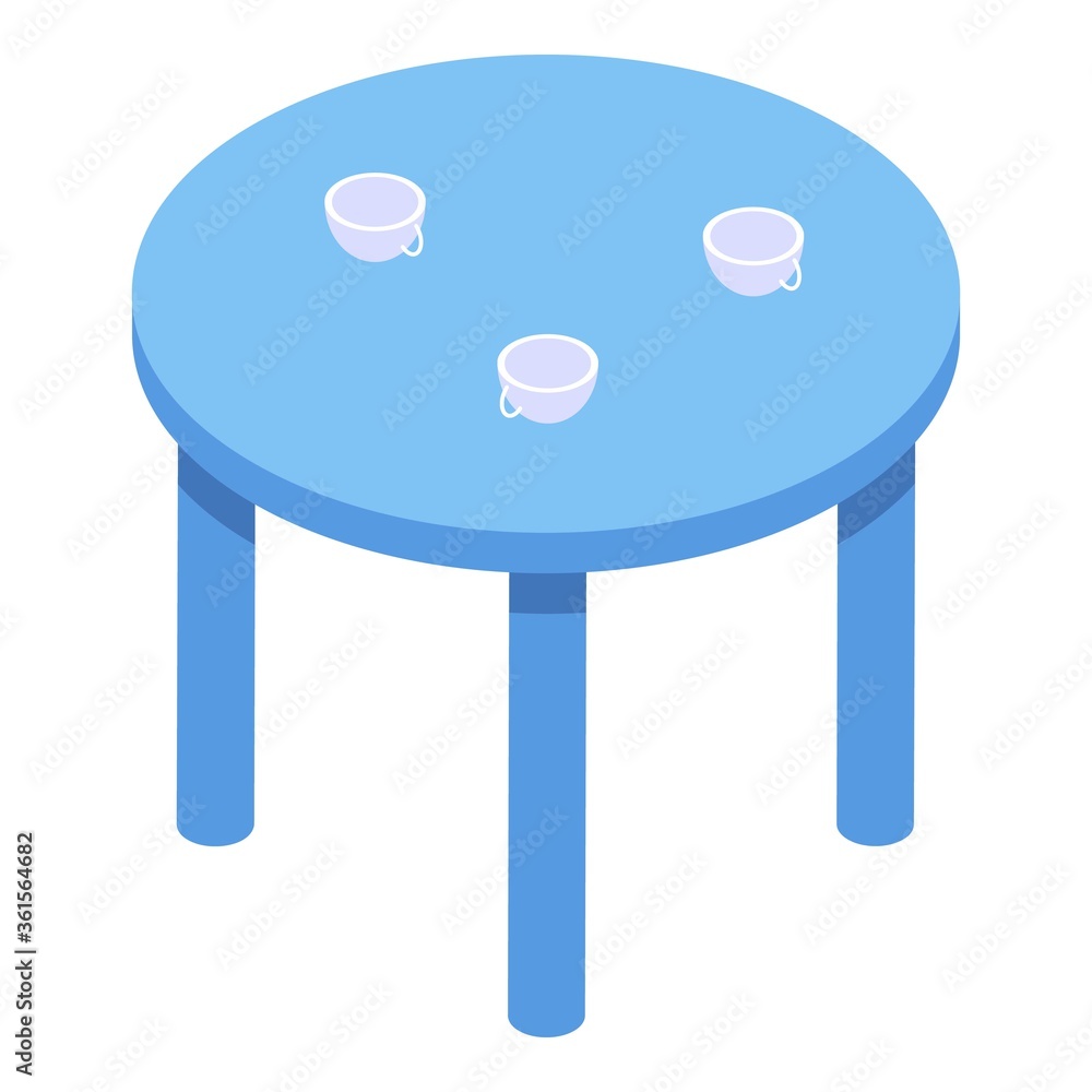 Poster childrens round table icon. isometric of childrens round table vector icon for web design isolated o
