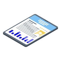 Business training tablet icon. Isometric of business training tablet vector icon for web design isolated on white background