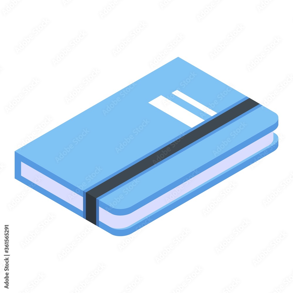Poster paper notebook icon. isometric of paper notebook vector icon for web design isolated on white backgr