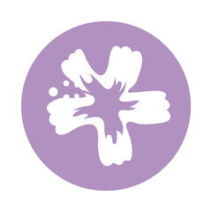 Obraz premium cute flower block style icon